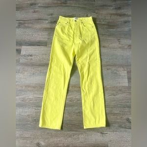 Agolde Women's Straight Leg Jeans in Neon Yellow